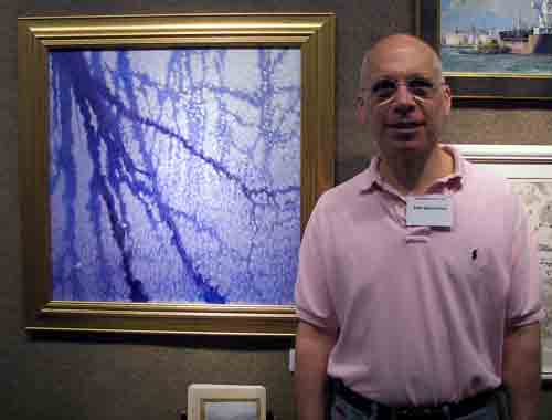 Pete Quaracinno with his painting @ Newmans Gallery.